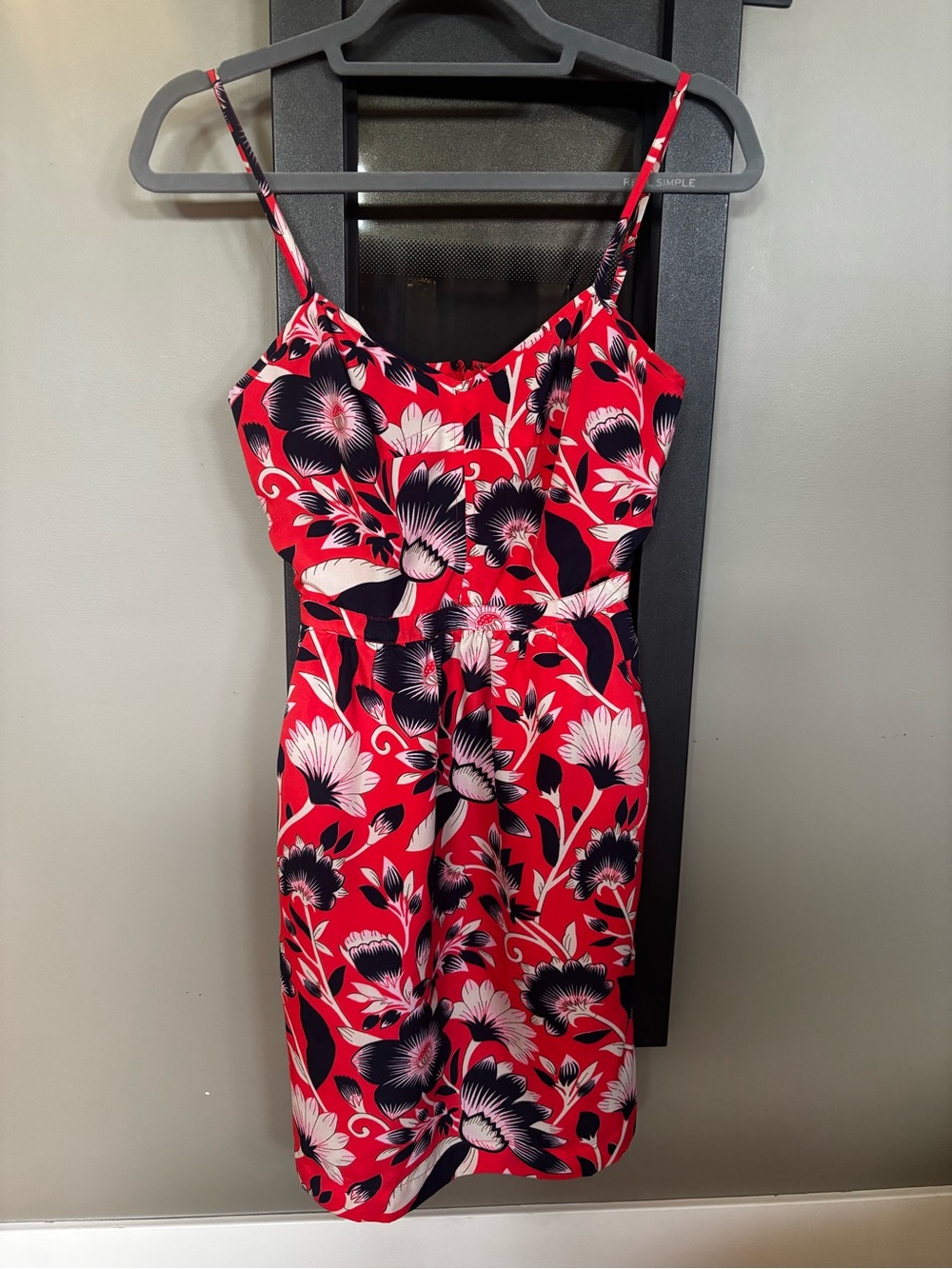 J.Crew Floral Sundress Size 00 Red Pink Tropical Print Lined Pockets